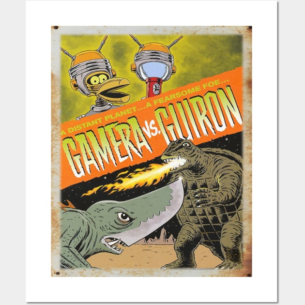 Mystery Science Rusty Barn Sign 3000 - Gamera vs Gurion Wall Art by Starbase79